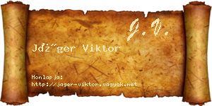 Jáger Viktor névjegykártya