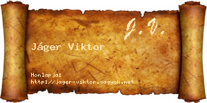 Jáger Viktor névjegykártya